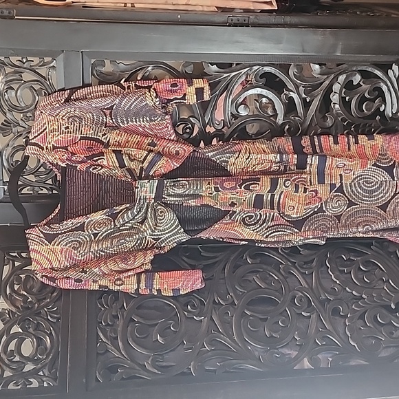 🔥Janine of London Metallic Mosaic + Gold Dress Sz Small Made in Italy 🇮🇹 - Picture 6 of 16